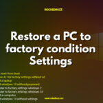 Reset computer to factory settings