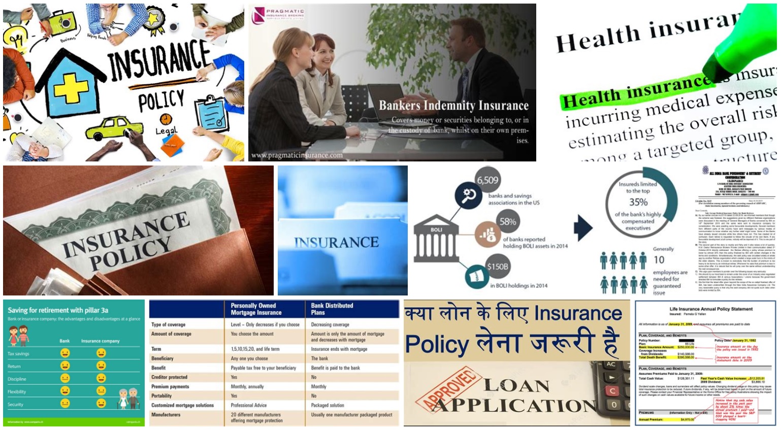 Insurance policies for banks
