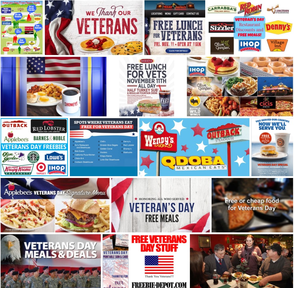 Printable list of veterans day free meals