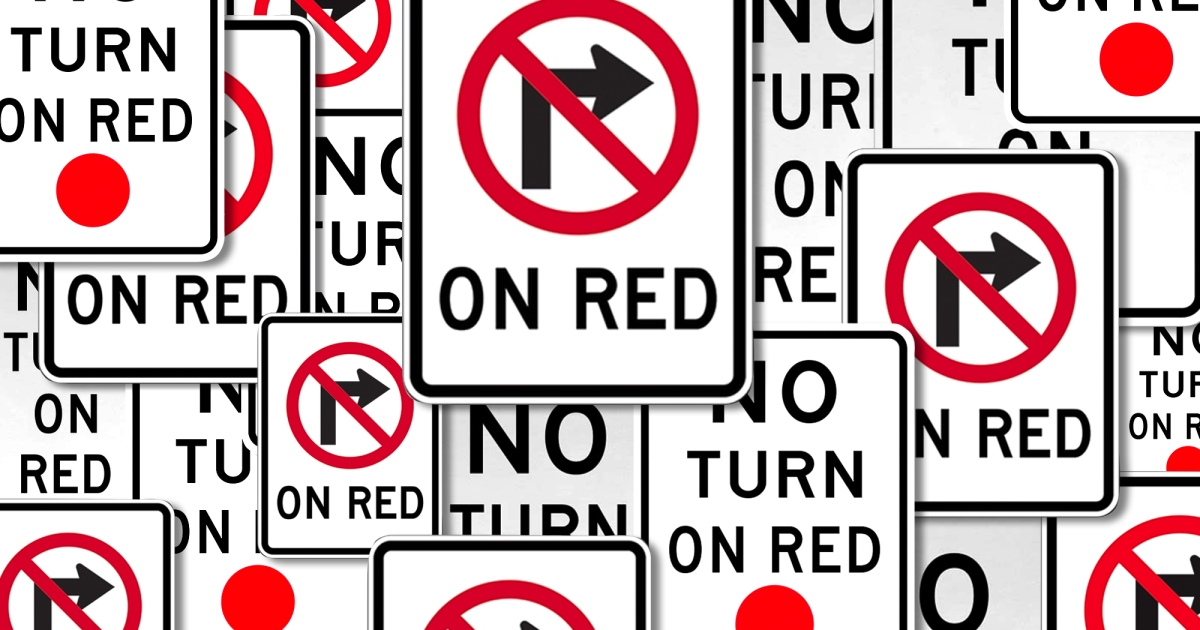 no right turn red 2000