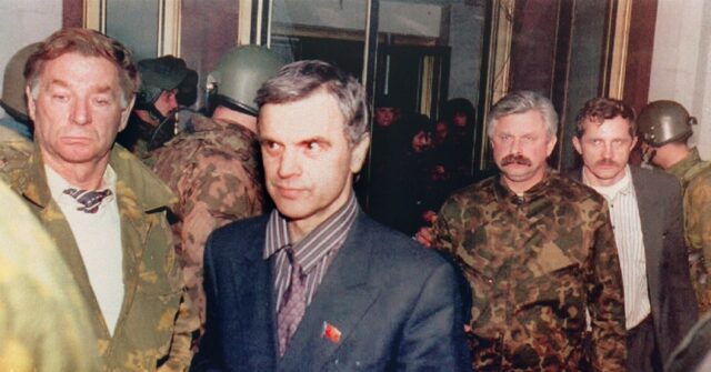 soviet parliament chairman ruslan khasbulatov left 1993 afp