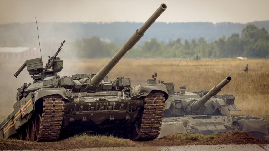 orosz harckocsi tank pancelos gyakorlat stock 571482